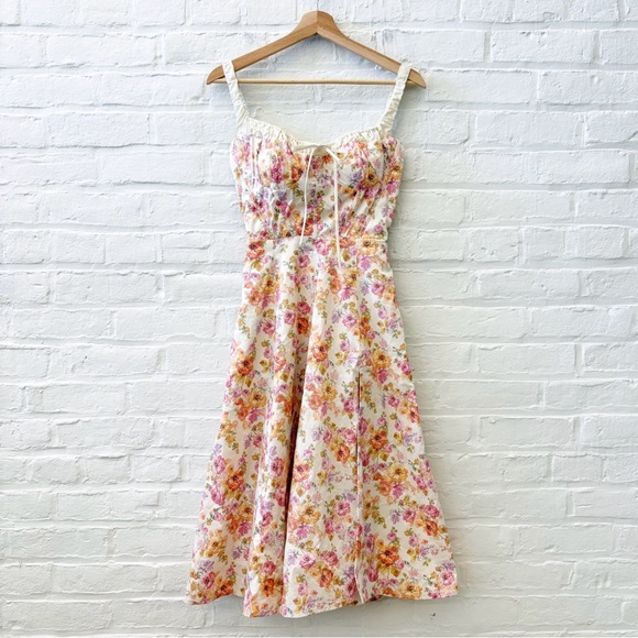 House of CB Dresses & Skirts - House of CB || Sabrina Corset Fit & Flare‎ Dress Cream Pink XS